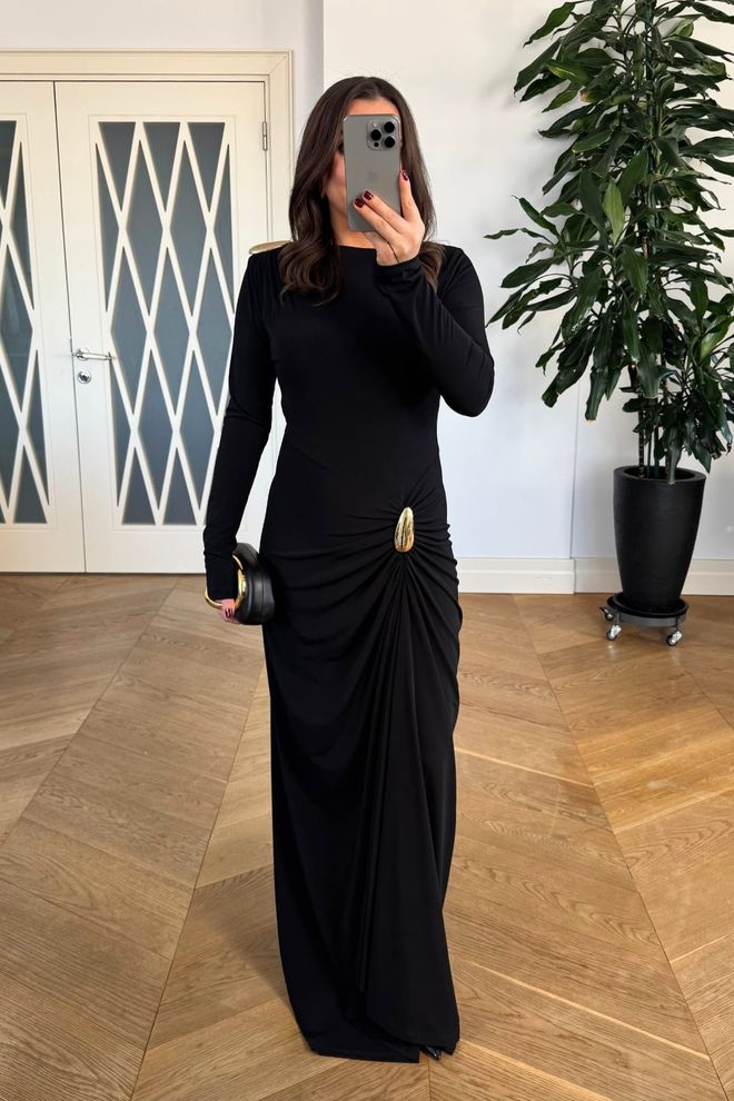 Tuba Elegant Black Sheath Dress With Long Sleeves Wholesale Clothing 1