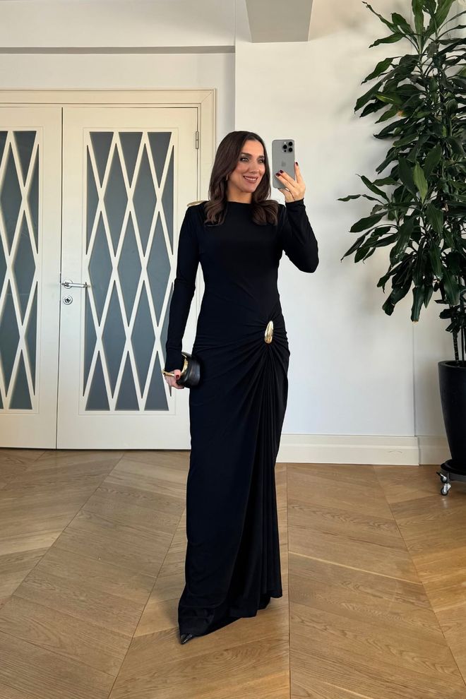 Tuba Elegant Black Sheath Dress With Long Sleeves Wholesale Clothing Fall