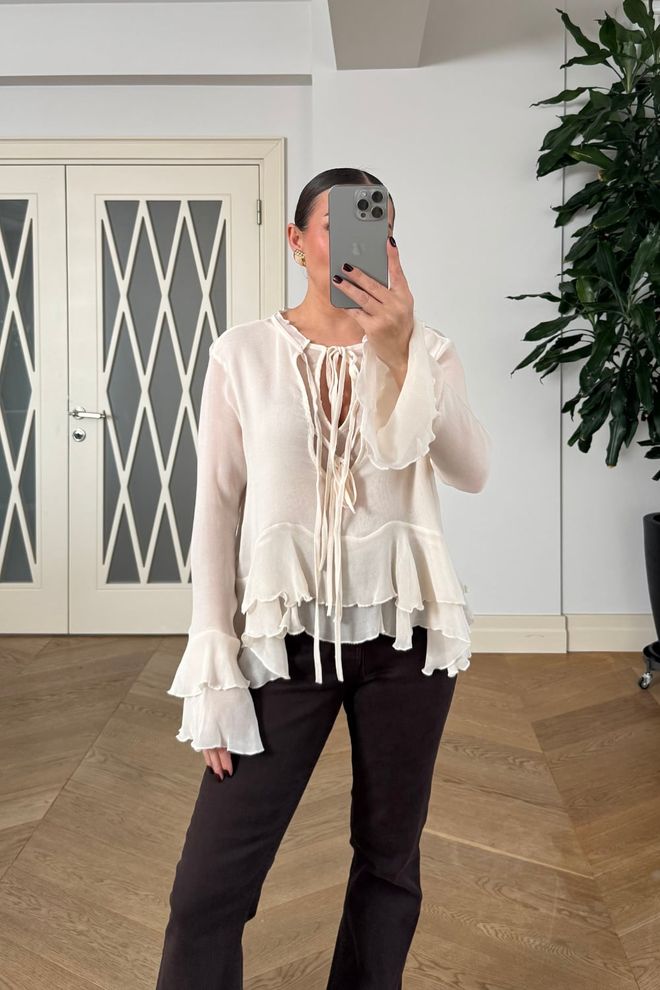 Tuba White Elegant Boho Casual Shirt Wholesale Clothing Spring