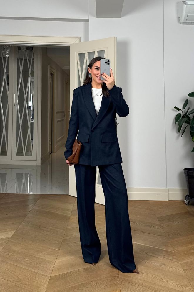 Tuba Navy Blue Striped Formal Suit Wholesale Clothing 1