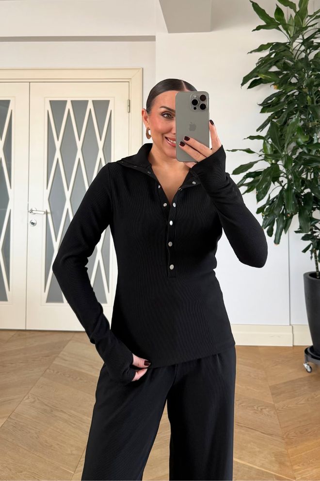 Tuba Black Casual Elegant Slim Fit Cardigan Wholesale Clothing 1