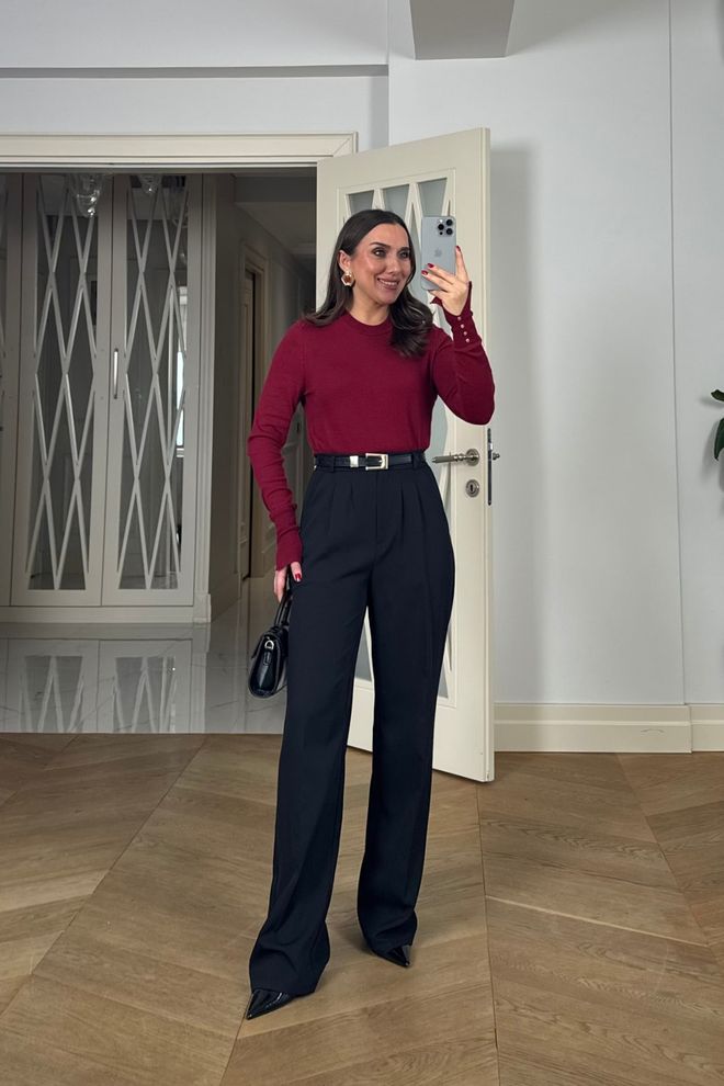 Tuba Black Elegant Tapered Carrot Pants Wholesale Clothing Formal