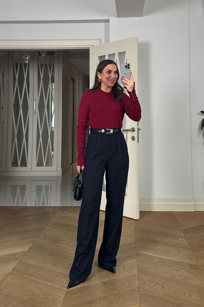 Tuba Black Elegant Tapered Carrot Pants Wholesale Clothing 5