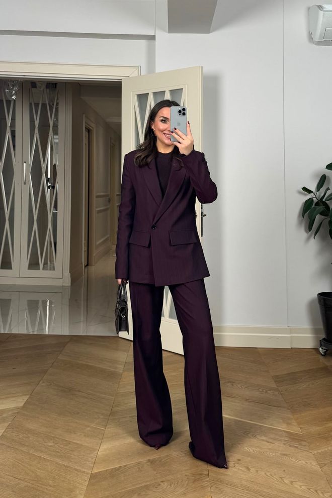 Tuba Garnitur Bordowa Czerwień Formalny Elegancki Hurtowa sprzedaż odzieży Formalny