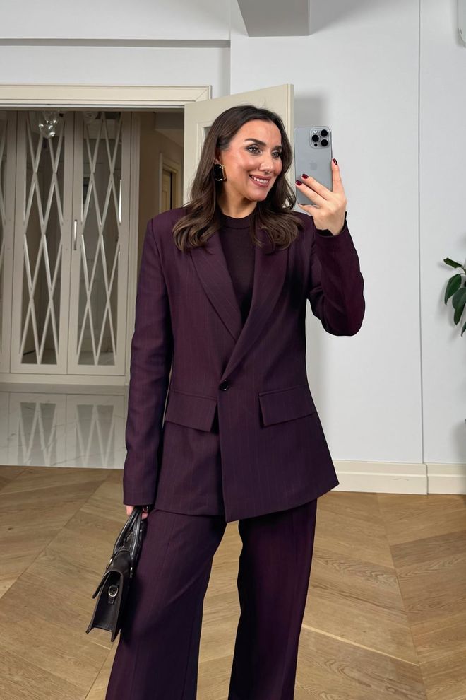 Tuba Claret Red Formal Elegant Suit Wholesale Clothing Spring