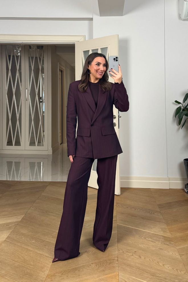 Tuba Claret Red Formal Elegant Suit Wholesale Clothing Elegant