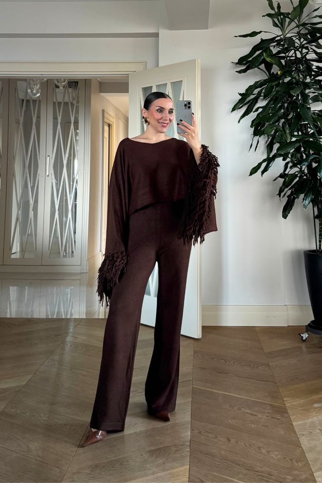 Tuba Brown Elegant Casual Palazzo Pants Wholesale Clothing 5