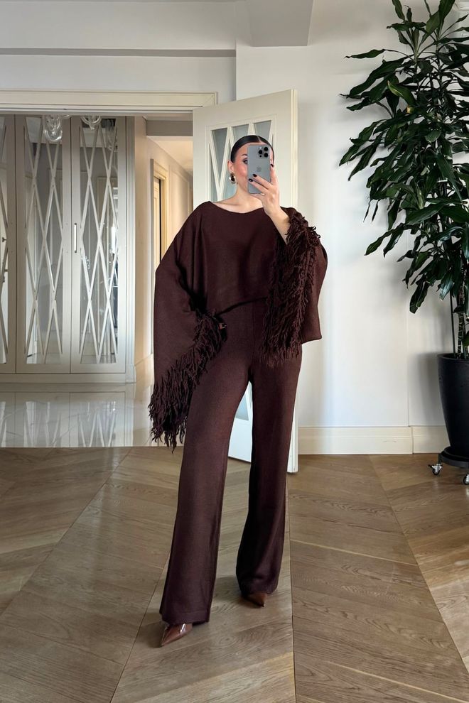 Tuba Brown Elegant Casual Palazzo Pants Wholesale Clothing Work