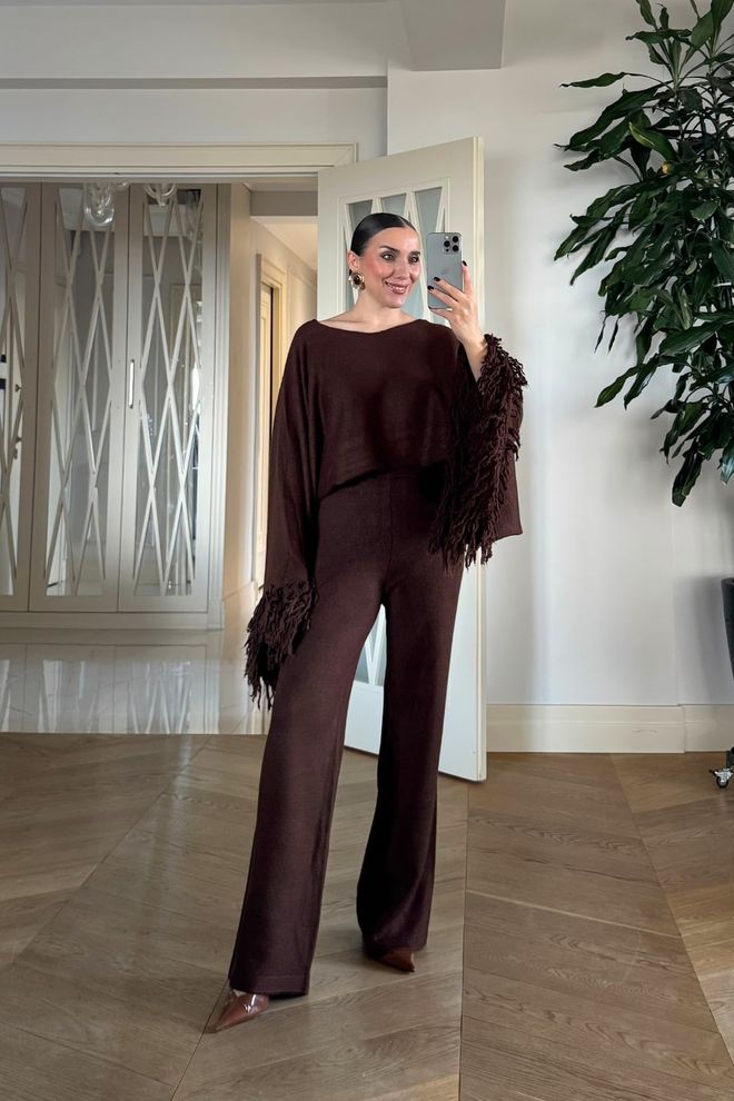 Tuba Brown Elegant Casual Palazzo Pants Wholesale Clothing 1