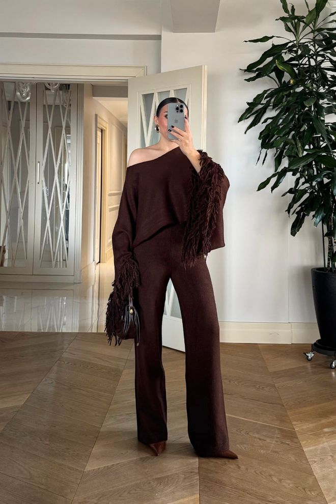 Tuba Brown Elegant Casual Palazzo Pants Wholesale Clothing Elegant