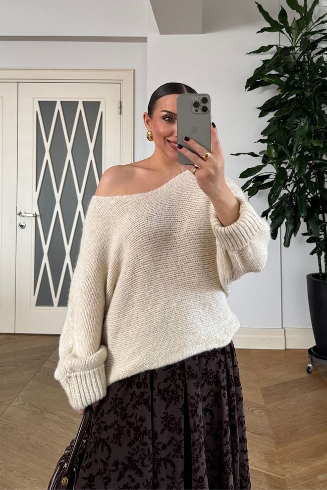 Tuba Beige Casual Elegant Oversized Cardigan Wholesale Clothing Casual