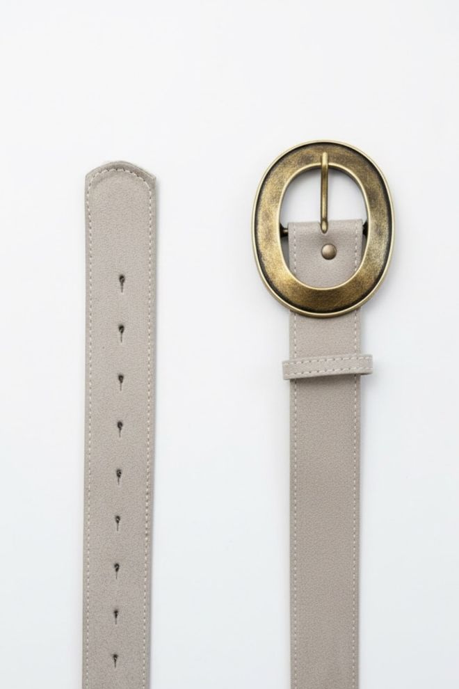 Tuba Zomšinis Moteriškas Diržas Su Senėjimo Sagtimi Smėlio Spalvos Didmeninė prekyba drabužiais 0