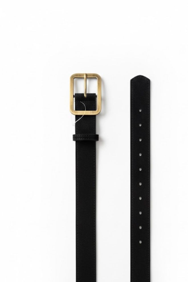 Tuba Starzejący Się Pasek Damski Zamszowy Z Cienką Klamrą Czarny Hurtowa sprzedaż odzieży 0