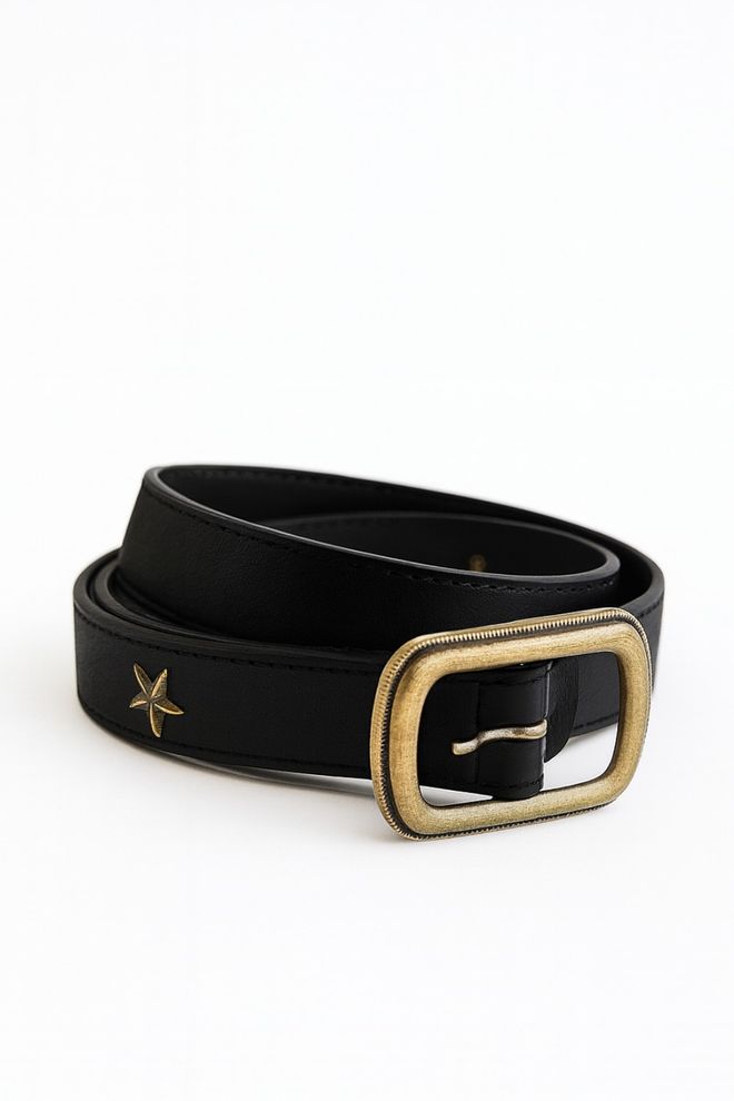 Tuba Curea Pentru Femei Sea Star Suede Negru Îmbrăcăminte cu ridicata 0