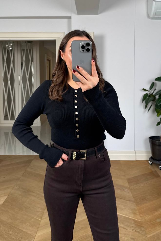 Tuba Black Sweater Slim Fit Casual Elegant Preppy Wholesale Clothing 5