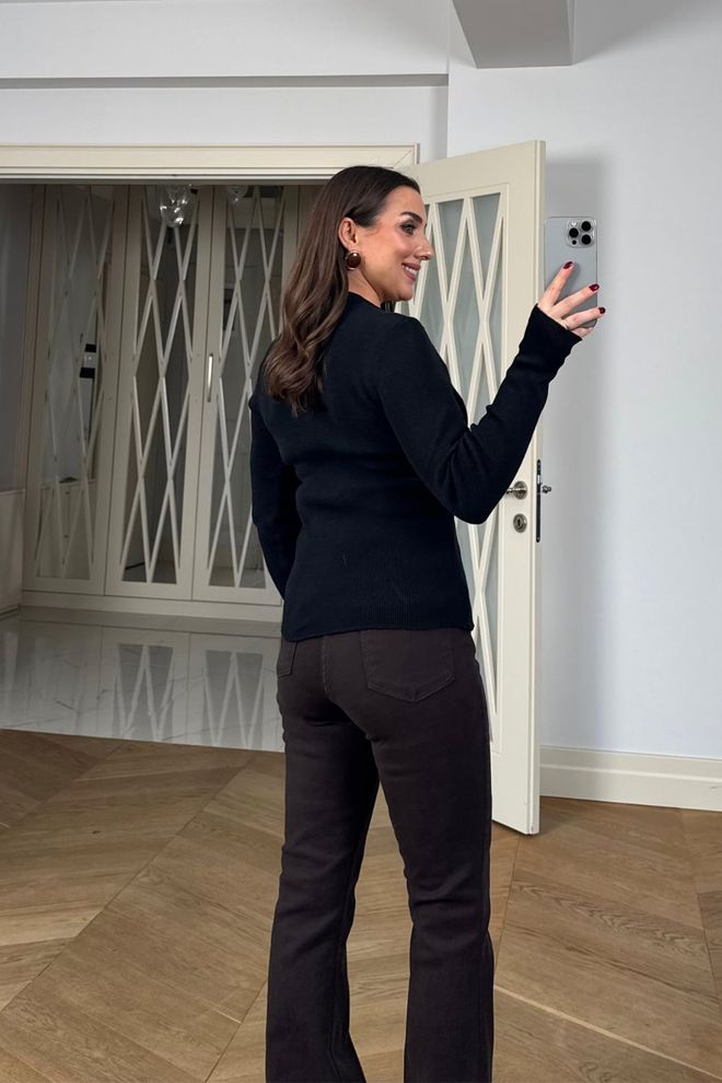 Tuba Black Sweater Slim Fit Casual Elegant Preppy Wholesale Clothing Fall