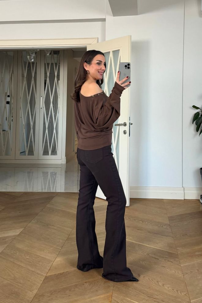 Tuba Brown Casual Sexy Elegant Shirt Wholesale Clothing Fall