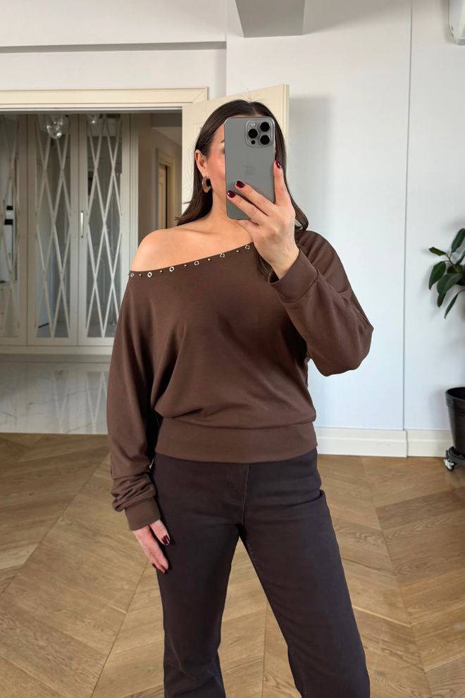 Tuba Brown Casual Sexy Elegant Shirt Wholesale Clothing Work