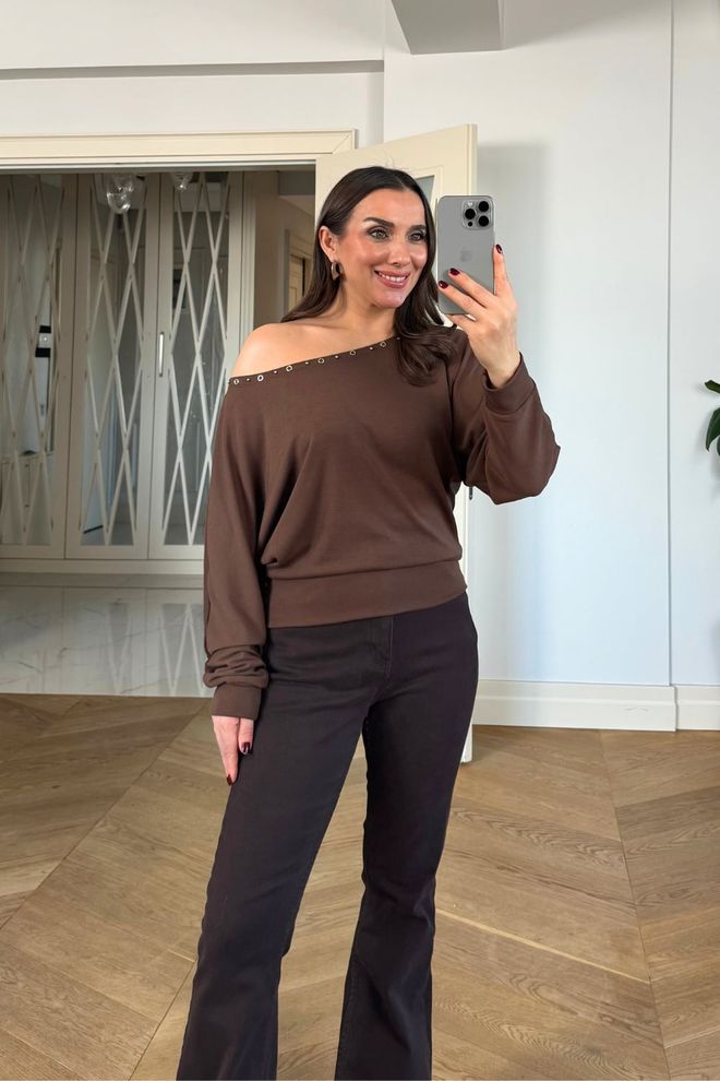 Tuba Brown Casual Sexy Elegant Shirt Wholesale Clothing Casual