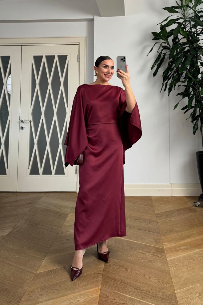 Tuba Claret Red Elegant Sheath Dress Wholesale Clothing Cocktail