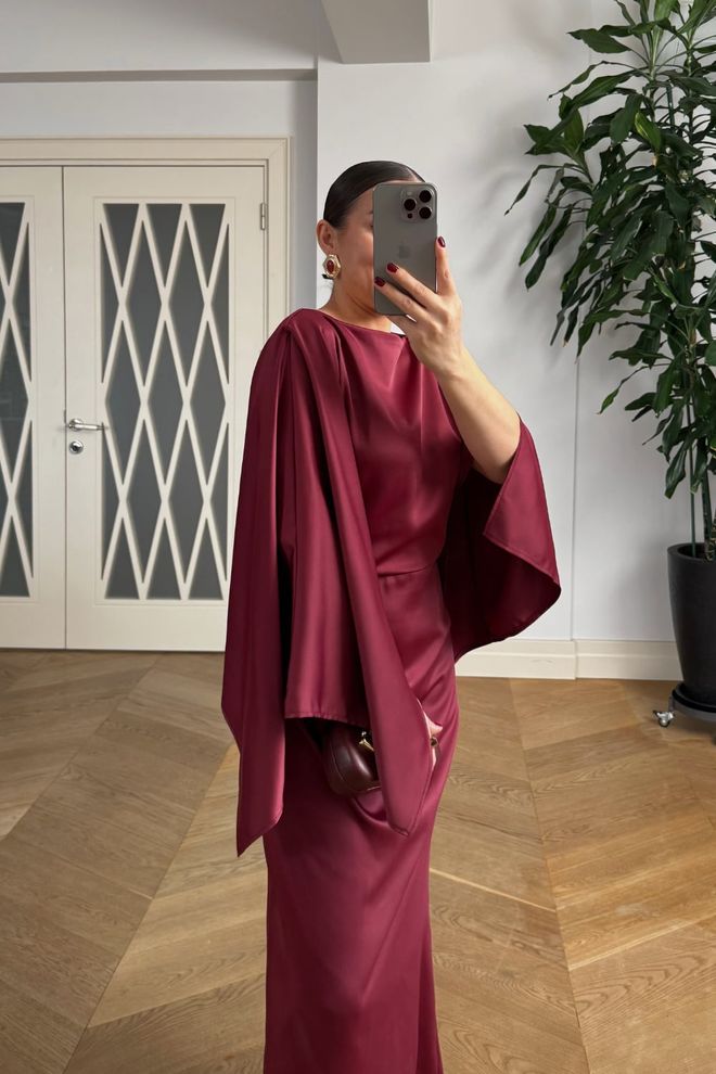 Tuba Claret Red Elegant Sheath Dress Wholesale Clothing Christmas