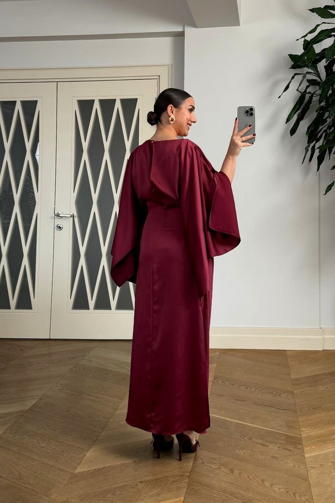 Tuba Claret Red Elegant Sheath Dress Wholesale Clothing 9