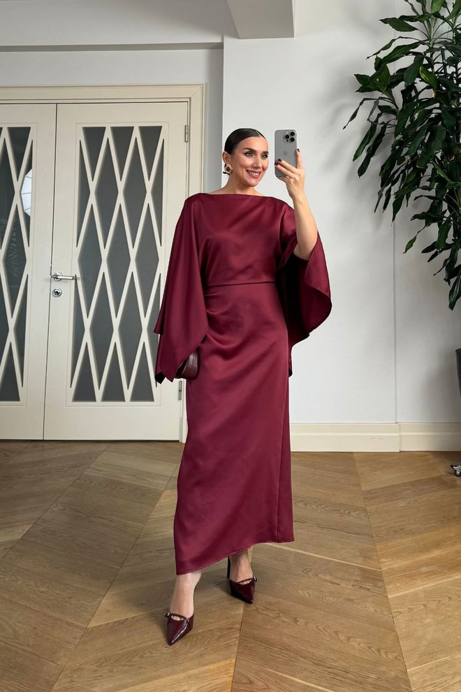 Tuba Claret Red Elegant Sheath Dress Wholesale Clothing Glam