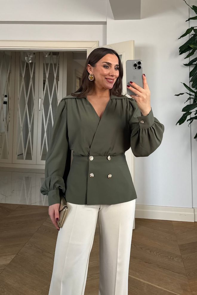 Tuba Chemise Verte Élégante Formelle Vêtements en gros Formel