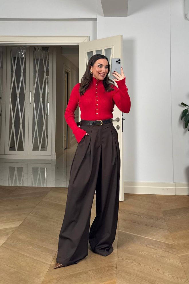 Tuba Brown Elegant Formal Vintage Palazzo Pants Wholesale Clothing Vintage