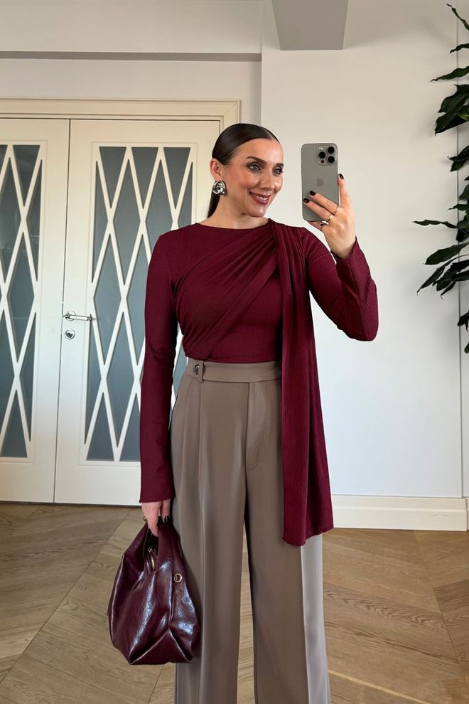 Tuba Beige Palazzo Pants Wholesale Clothing 5