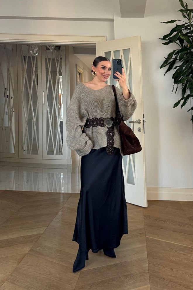 Tuba Beige Cardigan Oversized Fit Long Sleeve Open Front Wholesale Clothing Fall