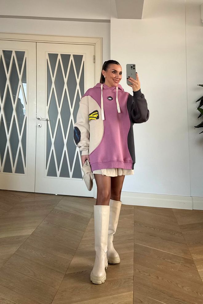 Tuba Sudadera Rosa Sobredimensionada Con Capucha Ropa al por mayor Casual