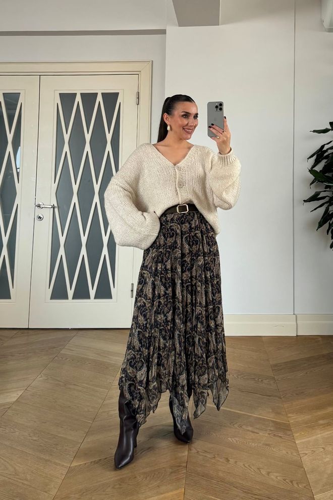 Tuba Falda Boho Asimétrica Marrón Maxi Ropa al por mayor Casual