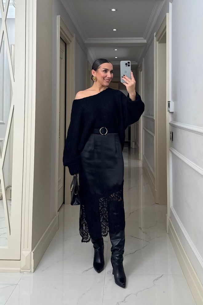 Tuba Черная Элегантная Юбка карандаш С Высокой Талией Миди Оптовая продажа одежды 1