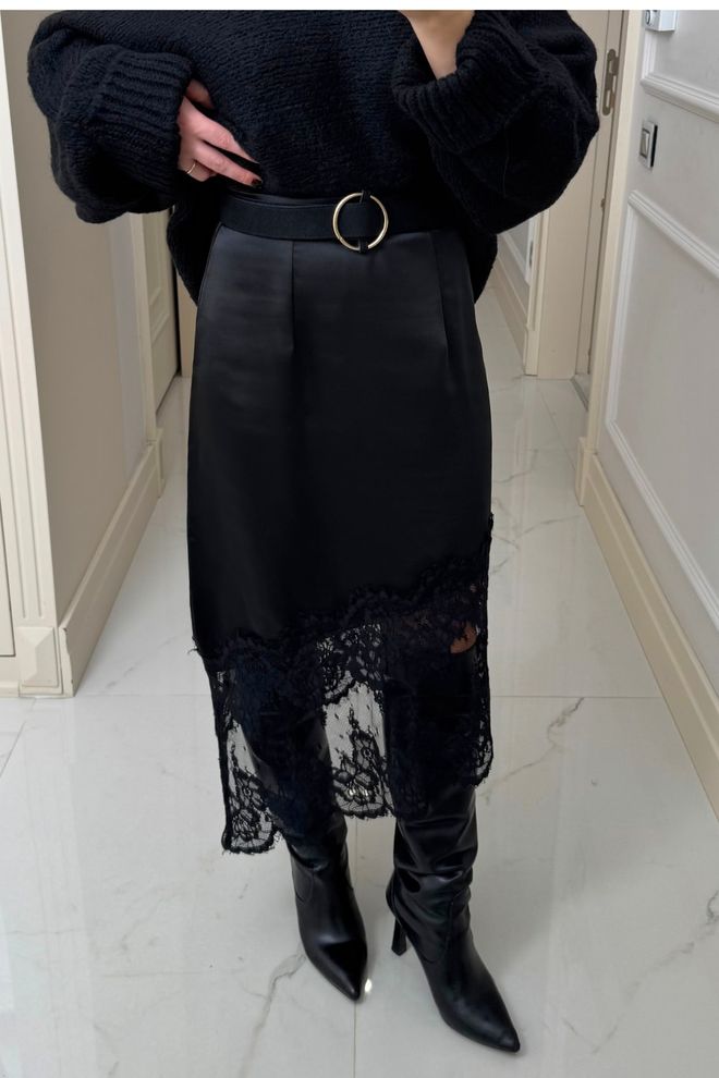 Tuba Черная Элегантная Юбка карандаш С Высокой Талией Миди Оптовая продажа одежды Весна