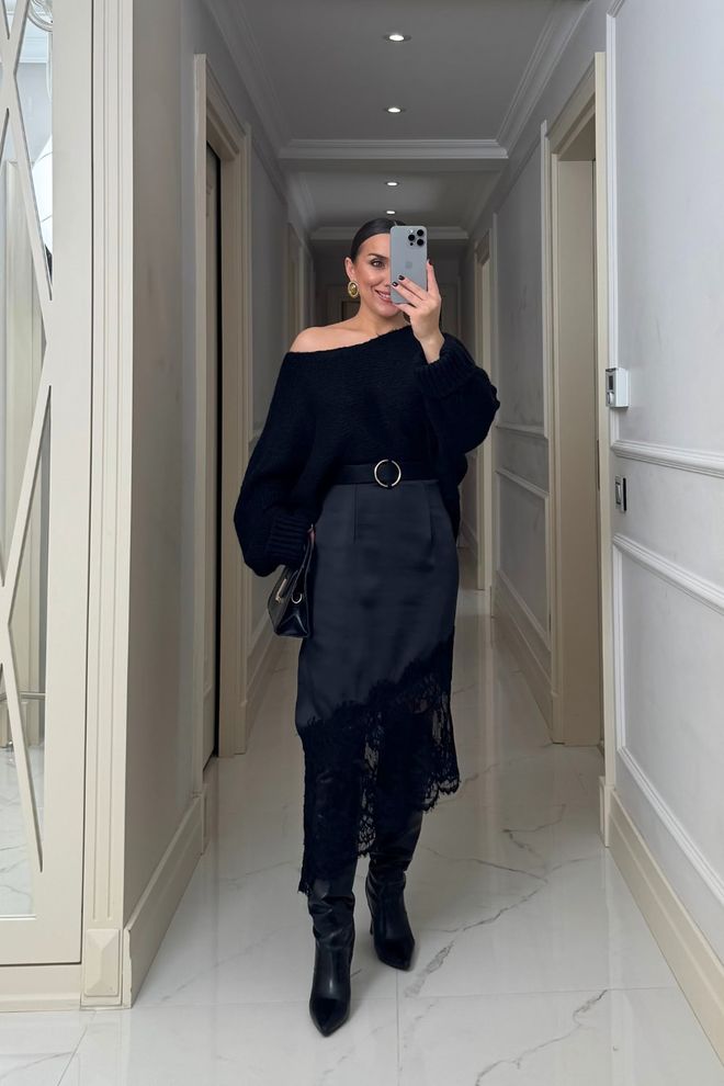 Tuba Черная Элегантная Юбка карандаш С Высокой Талией Миди Оптовая продажа одежды Формальный