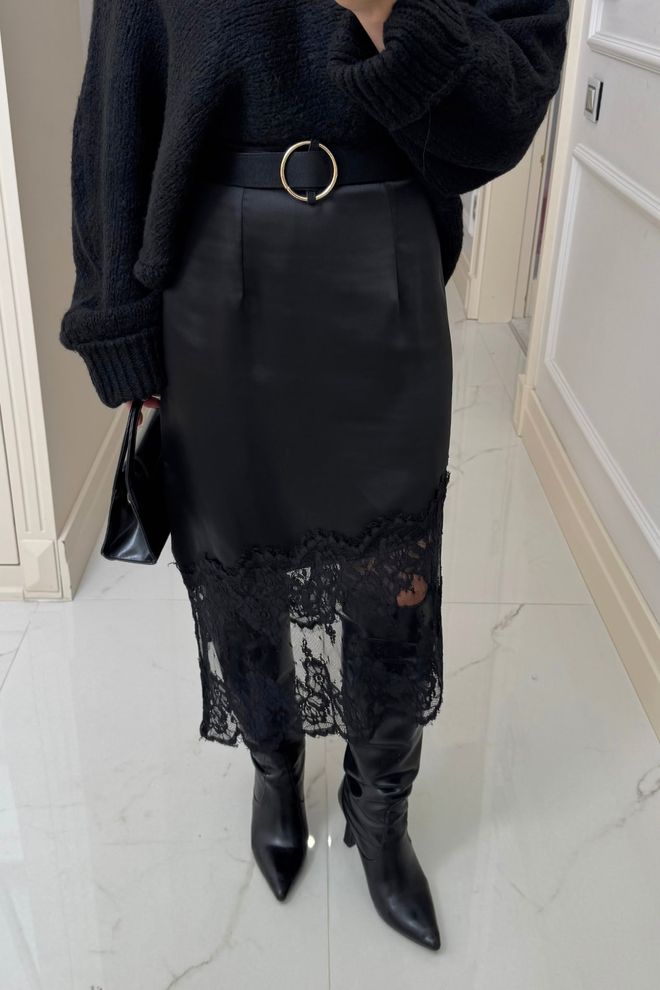 Tuba Черная Элегантная Юбка карандаш С Высокой Талией Миди Оптовая продажа одежды Работа