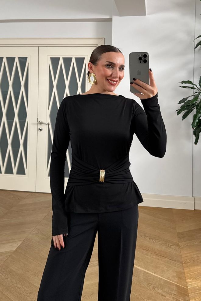 Tuba Black Elegant Formal Sexy Shirt Wholesale Clothing Formal