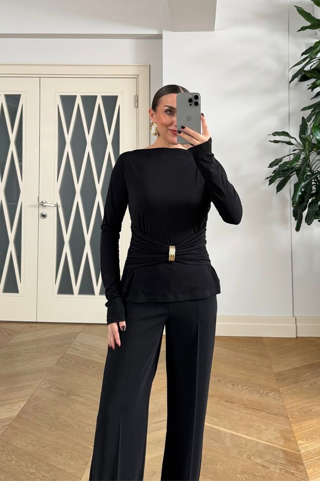 Tuba Black Elegant Formal Sexy Shirt Wholesale Clothing 1