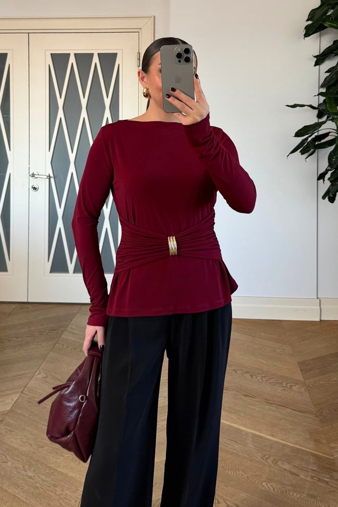 Tuba Claret Red Elegant Formal Shirt Wholesale Clothing 1