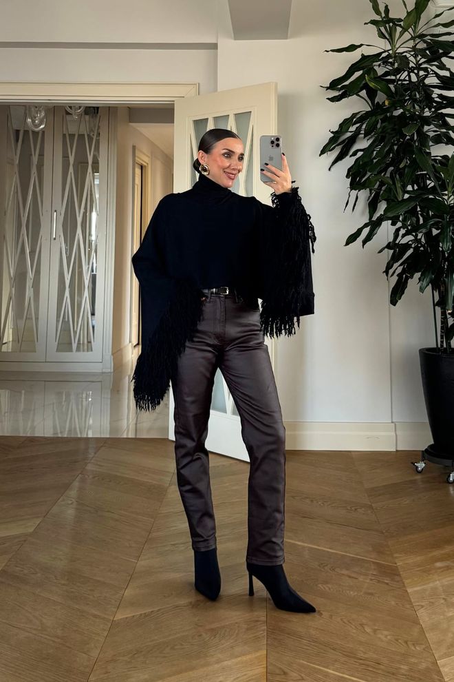 Tuba Brown Elegant Formal Vintage Mom Pants Wholesale Clothing Work