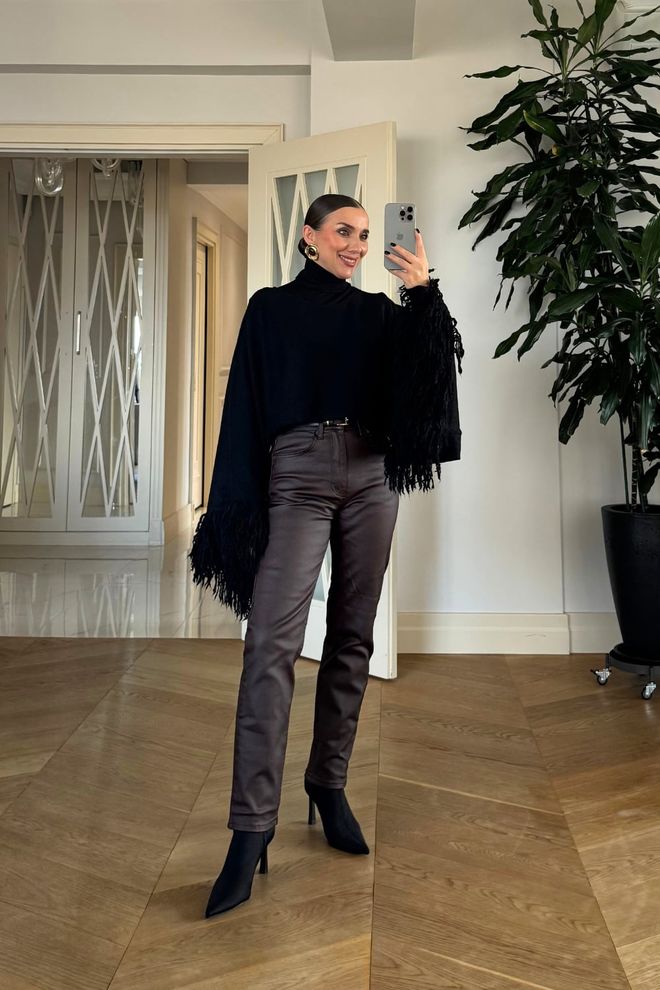 Tuba Brown Elegant Formal Vintage Mom Pants Wholesale Clothing Vintage