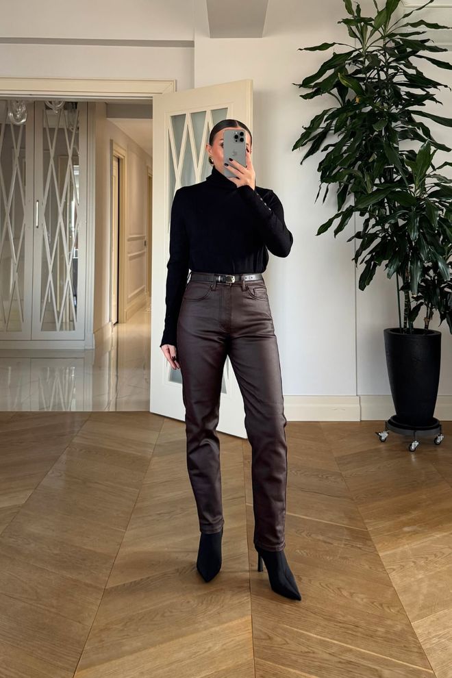 Tuba Brown Elegant Formal Vintage Mom Pants Wholesale Clothing Birthday