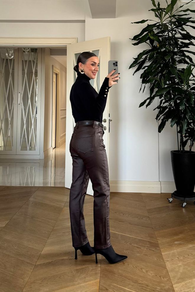 Tuba Brown Elegant Formal Vintage Mom Pants Wholesale Clothing Fall