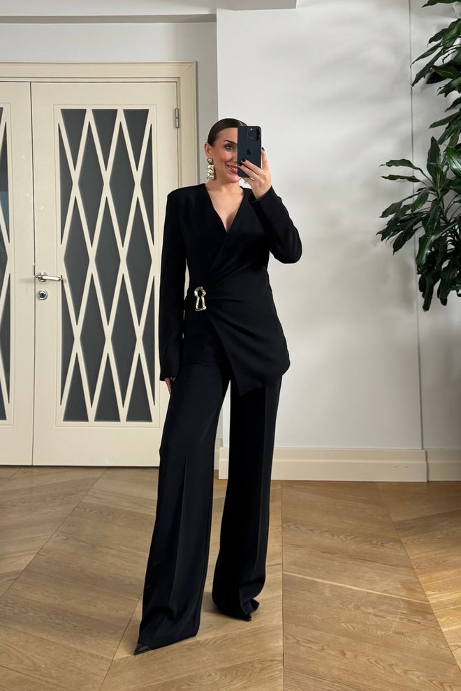 Tuba Black Elegant Formal Glam Suit Wholesale Clothing Formal