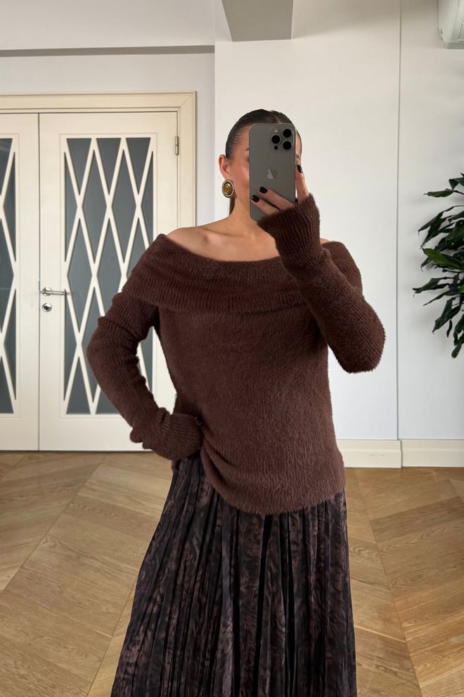 Tuba Brown Elegant Cardigan With Animal Print Wholesale Clothing Spring