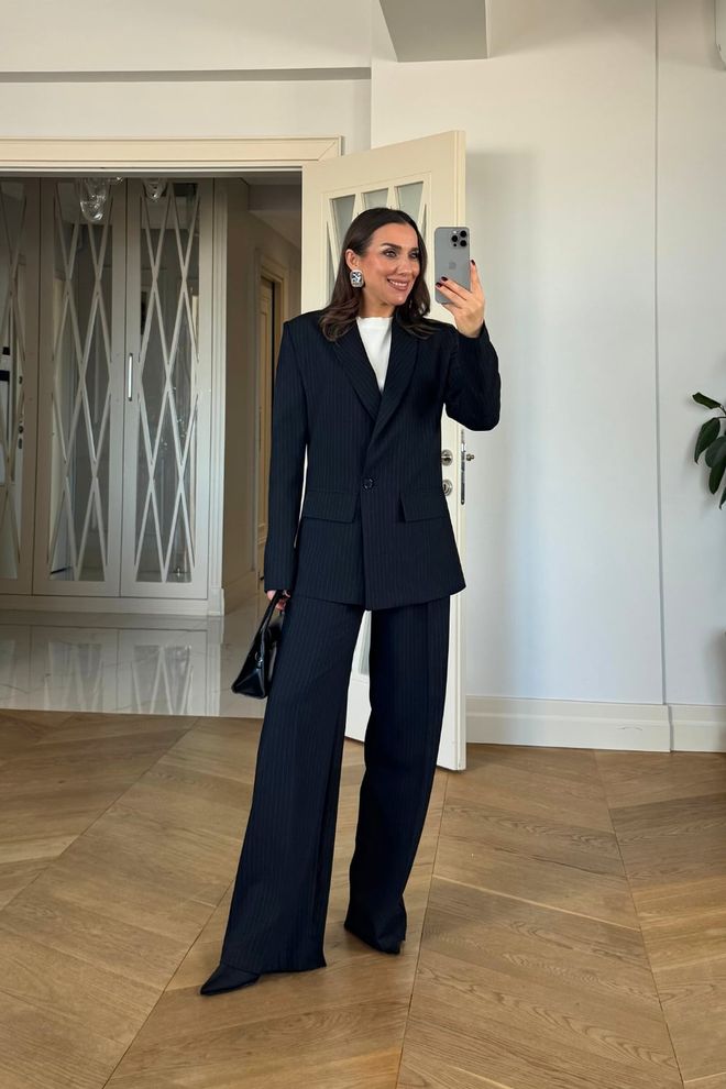 Tuba Black Striped Formal Elegant Suit Wholesale Clothing Formal