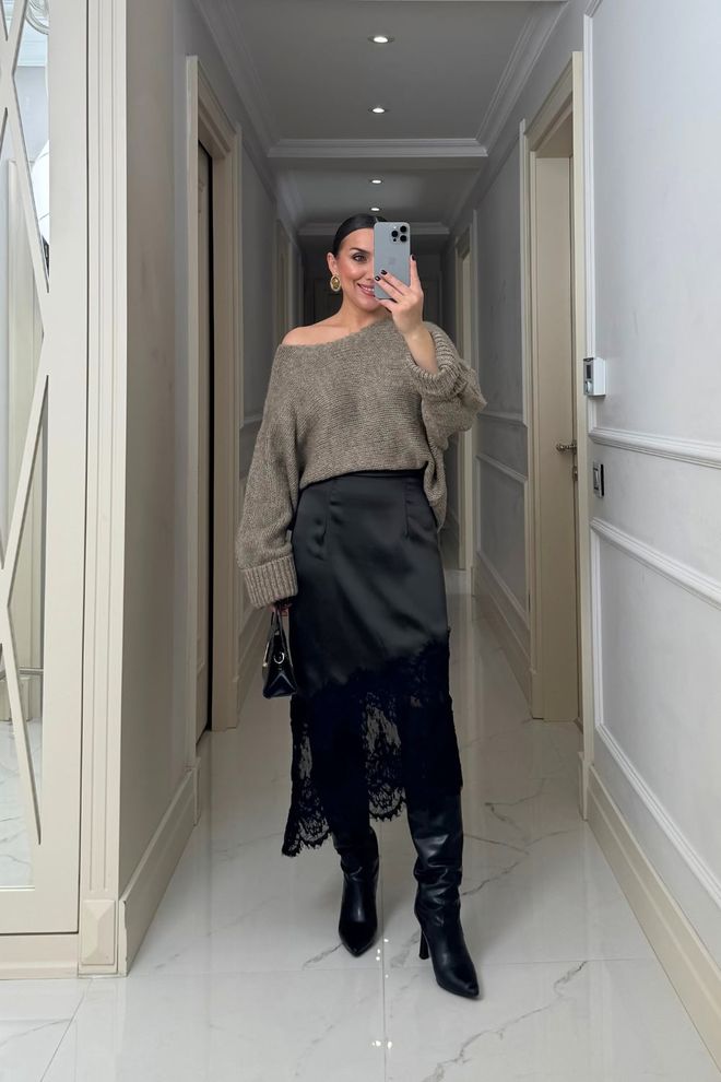 Tuba Элегантная Черная Миди Юбка С Высокой Талией Оптовая продажа одежды Весна