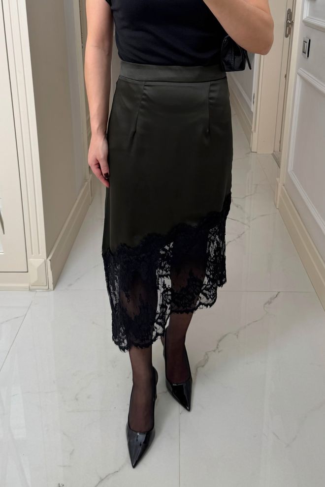 Tuba Элегантная Черная Миди Юбка С Высокой Талией Оптовая продажа одежды 1