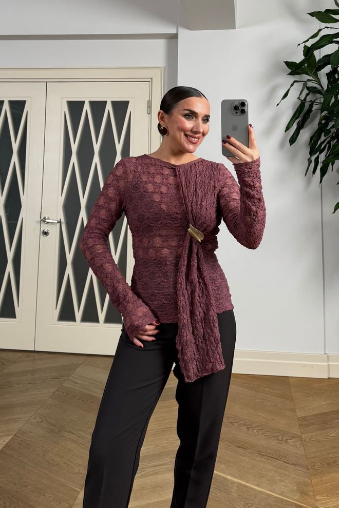 Tuba Claret Red Formal Slim Fit Shirt Wholesale Clothing Formal